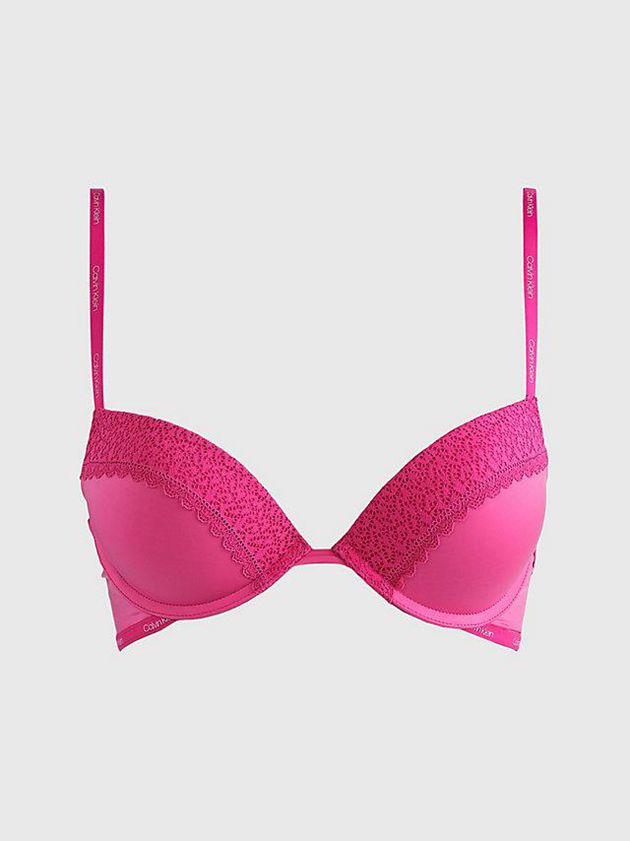 Calvin Klein USA Plunge Push-Up - Flirty Womens Bra Pink 7981245-WP